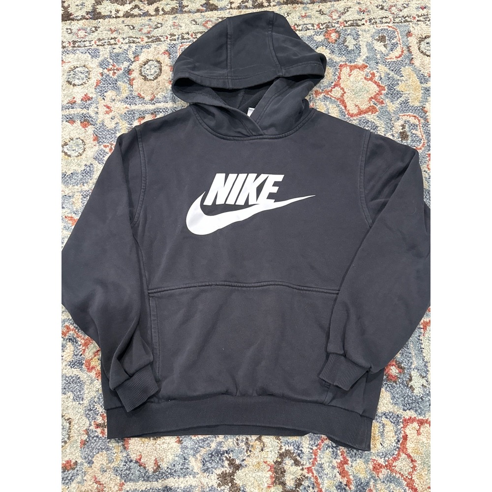 Nike Hoodie Boys Youth Large Black Futura Logo Fleece Pullover